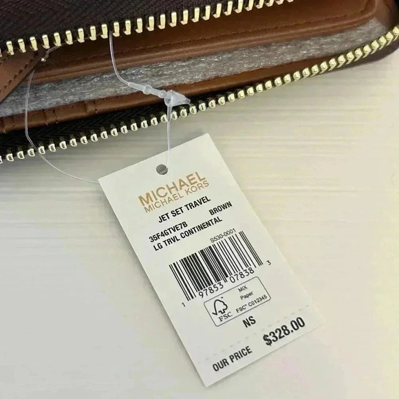 Michael Kors jet set large continental wallet brown - Picture 3 of 4